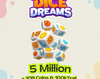 Dice Dreams 5Mill Roll Boost + 10B+ Münzen 100K Spur| Preiswert | Schnelle Lieferung | Vertrauensvoll