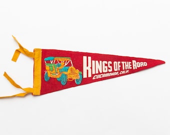 Vintage Kings of the Road Cucamonga California Souvenir Felt Pennant