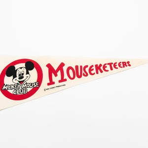 Vintage Disney Mickey Mouse Club Mouseketeers Souvenir Felt Pennant