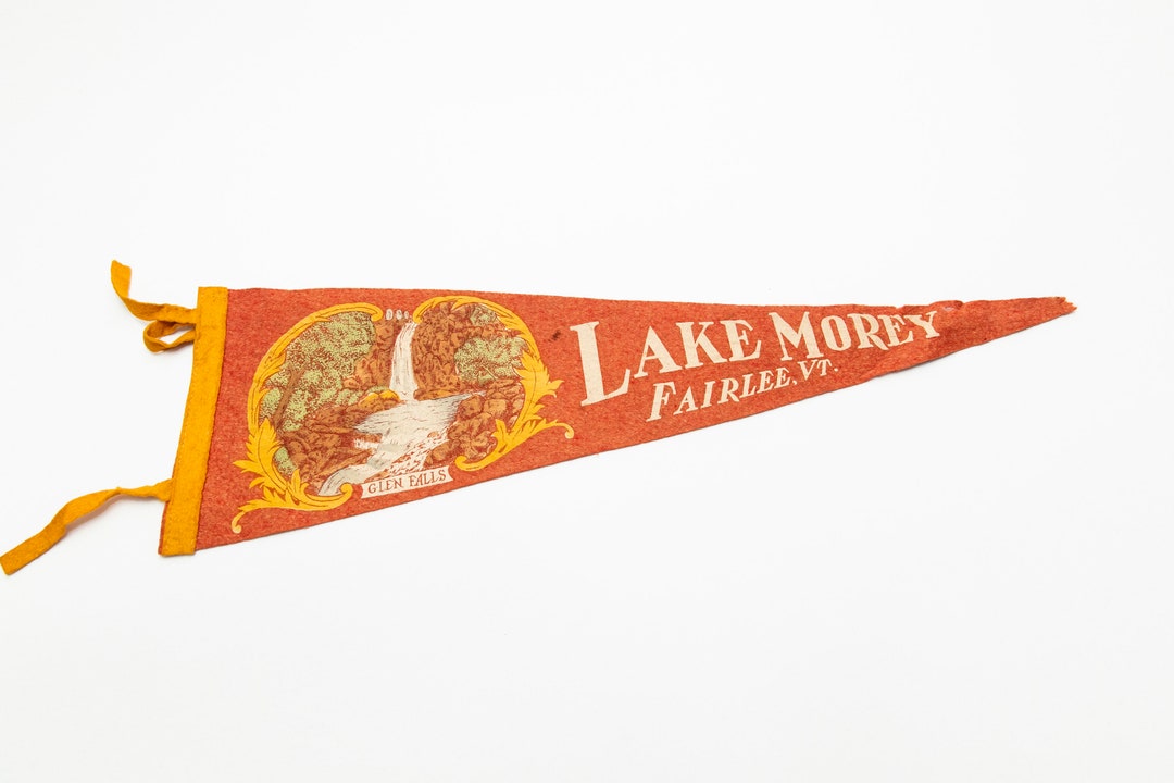 Vintage Lake Morey Fairlee Vermont Souvenir Felt Pennant Etsy
