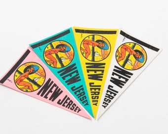 Vintage New Jersey Bathing Beauty Souvenir Felt Mini Pennants