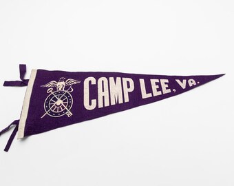 Vintage U.S. Army Camp Lee Virginia Souvenir Felt Pennant