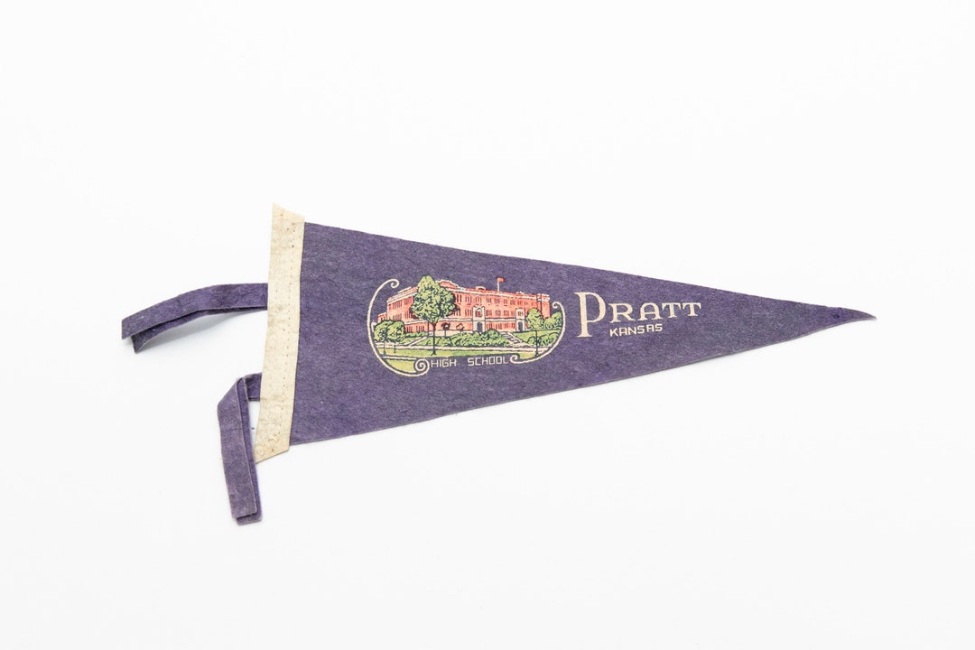 Vintage Pratt Kansas High School Souvenir Felt Pennant Etsy