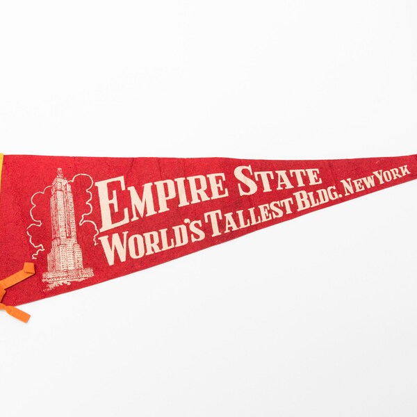 Vintage Empire State Building New York City Souvenir Felt Pennant