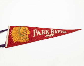 Vintage Park Rapids Minnesota Souvenir Felt Pennant