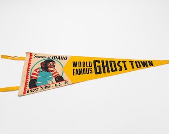 Vintage Idaho Ghost Town Robbie The Chimp Souvenir Felt Pennant