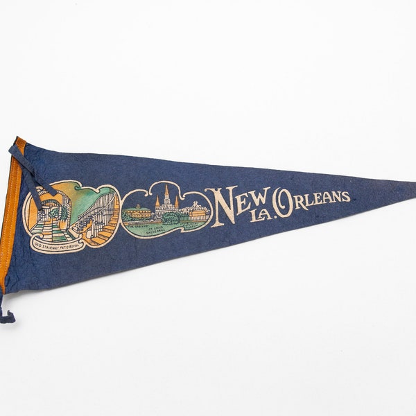 Great Early Vintage New Orleans Louisiana Souvenir Felt Pennant