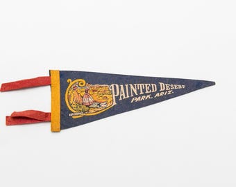 Vintage Painted Desert Park Arizona Souvenir Felt Pennant