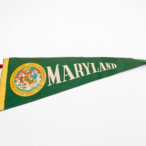 Vintage Maryland State Seal Souvenir Felt Pennant