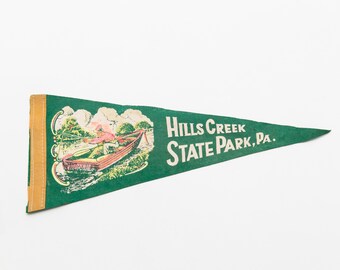 Vintage Hills Creek State Park Pennsylvania Souvenir Felt Pennant