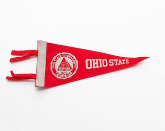 Vintage The Ohio State University Souvenir Mini Felt Pennant