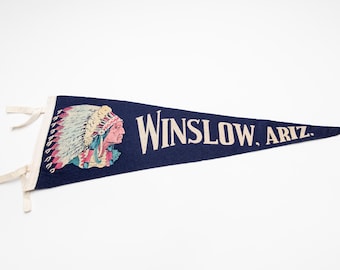 Vintage Winslow Arizona Souvenir Felt Pennant