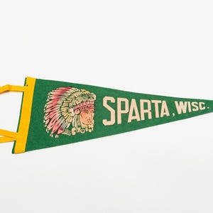 Vintage Sparta Wisconsin Souvenir Felt Pennant