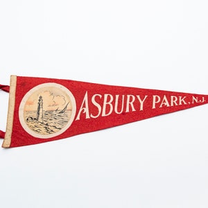 Vintage Asbury Park New Jersey Souvenir Felt Pennant