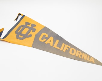 Huge Early Vintage University of California Souvenir Felt Pennant