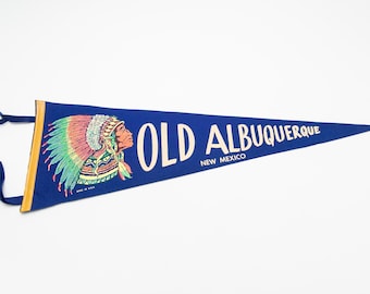 Vintage Old Albuquerque New Mexico Souvenir Felt Pennant