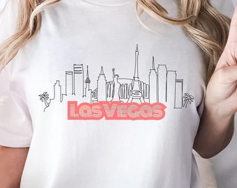 Las Vegas Skyline T-Shirt: Retro USA Travel, Casino Party Tee