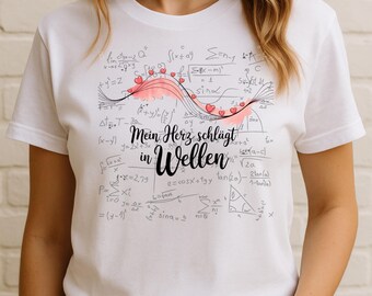 Sine Wave Heartbeat Women's T-Shirt: Pastel Math Geek Tee