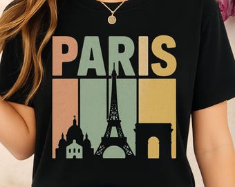 Retro Paris T-Shirt: Eiffel Tower Souvenir Shirt, Vintage Paris Design, Travel Gift, France Lover Top