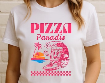 Pizza Paradis T-Shirt: Retro Italian Graphic Tee, Foodie Gift