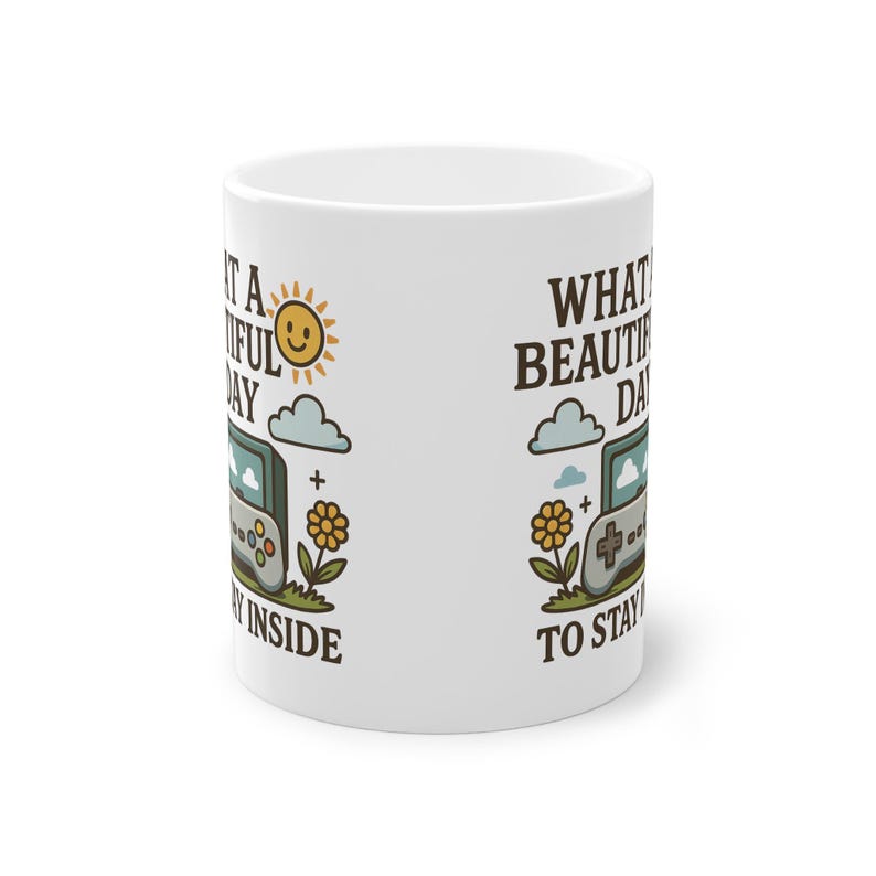 Retro Gamer Kaffeetasse Funny Controller Design Cozy Gaming Mug Lustiger Zocker Jumper Geschenkidee Vintage Style Unisex stay inside Mug image 3