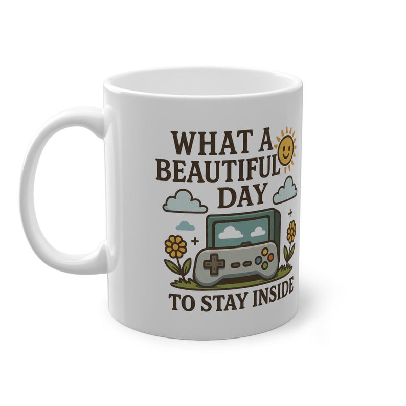 Retro Gamer Kaffeetasse Funny Controller Design Cozy Gaming Mug Lustiger Zocker Jumper Geschenkidee Vintage Style Unisex stay inside Mug image 4