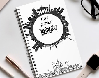 Berlin City Journal: Spiral Notebook for Travel & Creative Writing, A5 Travel Diary, Germany Souvenir Notebook