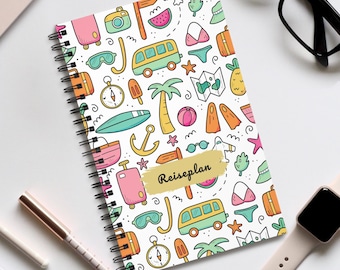 Travel Planner Spiral Notebook Colorful Vacation Journal A5 Reise Notizbuch Sommer Geschenkidee Boho Style Adventure Diary