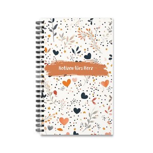 Floral Heart Spiral Journal A5 Lined Notebook for Women Blumen Notizbuch Romantisch Geschenkidee Boho Style Writing Journal Blumen Design image 2