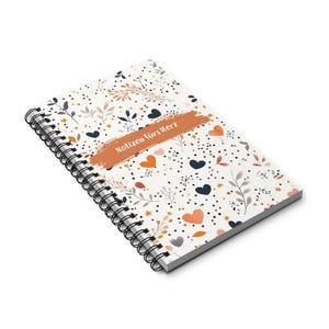 Floral Heart Spiral Journal A5 Lined Notebook for Women Blumen Notizbuch Romantisch Geschenkidee Boho Style Writing Journal Blumen Design image 4