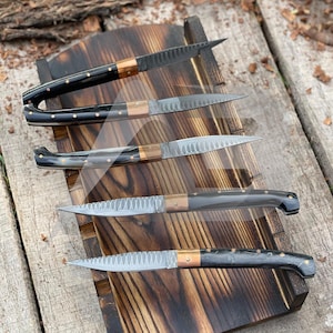 Collection Of 5 Italian Traditional Village Cutlery Pattada Knife Sardinian Knife Made In Italy - By Ascend Blades -