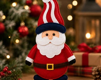 Santa Felt Ornament Sewing Pattern PDF | DIY Christmas Craft Guide | Felt Santa Claus Decoration | Text-Only Digital Pattern