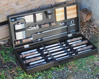 Spieße mit Holzgriff Set Grillspieße für Fleisch