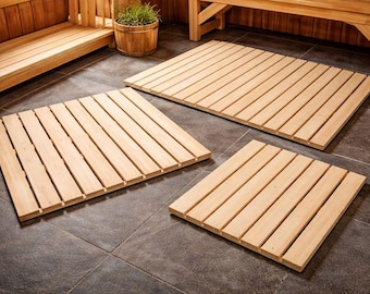 Houten rooster voor sauna en badkamer – Natuurlijk, antislip en duurzaam