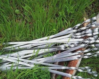 Grillspiesen, shashlikspiesen van roestvrij staal, 58 cm. 20 stuks.