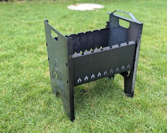 Grillkoffer voor 6 spiesjes – Opvouwbare, draagbare spiesjesgrill voor kamperen, tuinieren en picknicken