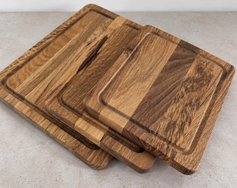 Oak Cutting Board with Juice Groove – Solid Wood Chopping & Serving Board – 30x20, 30x25, 35x25 cm