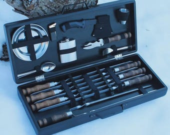 Spiesjes met houten handvatten, set grillspiesjes voor vlees