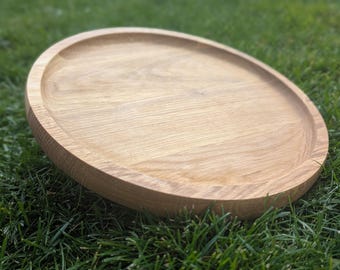 Ronde dubbelzijdige serveerplank van essenhout, diameter 200/250/300/350/400 mm