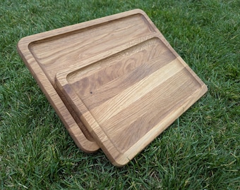 Servierbrett Rechteckige Holzplatte aus Esche, Servierbrett für Getränke und Snacks  25x20/30x20/35x25 cm