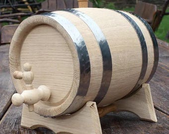 Weinfass Eichenfass 5, 10, 20 l Liter mit Holzhahn o Edelstahlhahn
