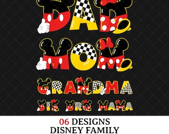 Racing Mickey Mouse Family Shirt PNG: Magical Pit Stop Trip Design, Mickey Mom Dad Grandma Sis Bro Art, Disneyworld Vacation Png