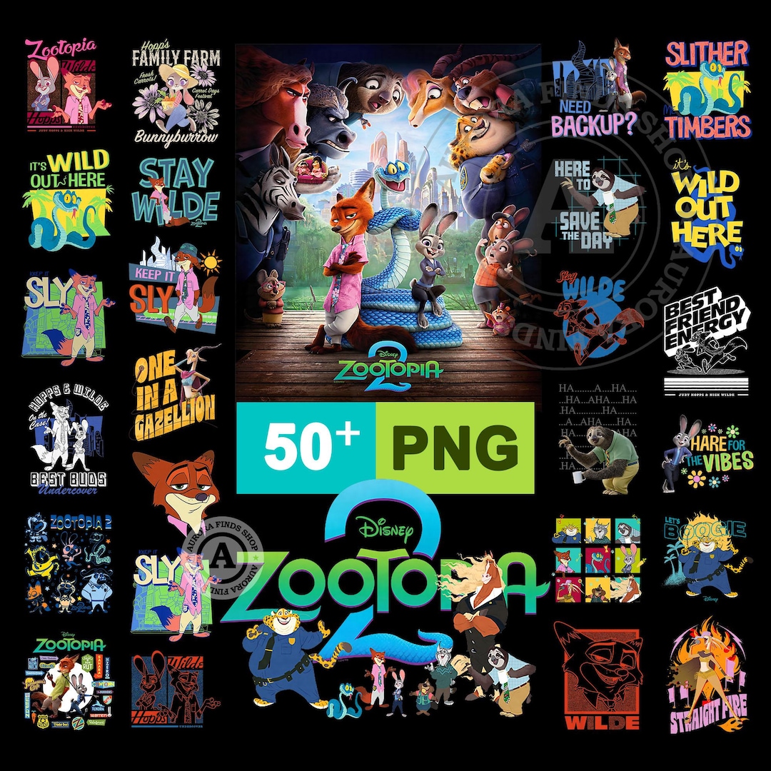 50+ Zootopia 2 PNG Bundle, Zootopia 2 Digital Design Files for ...