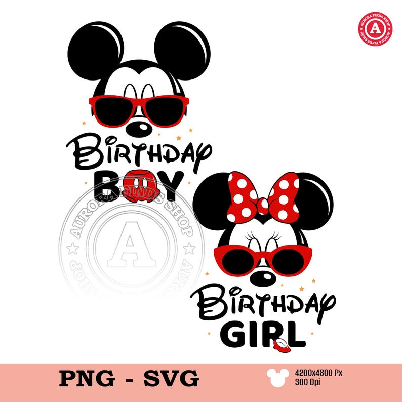 Mickey Mouse Birthday Boy Girl PNG SVG, Mickey Mouse Birthday Svg, Mickey Mouse Birthday Shirt Matching Family Design (Digital Download) image 1