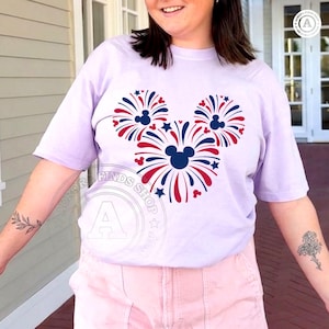 Mickey Mouse 4th of July SVG PNG, Patrioti Mickey Mouse, Mickey Fireworks svg, Patriotic Mickey Fireworks Png, Independence Day Mickey Head image 4