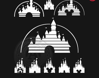 Magical Castle Silhouette PNG SVG: Disneyworld Vacation 2026, Disneyland Family Trip Design, Castle Variations Bundle (Digital Download)