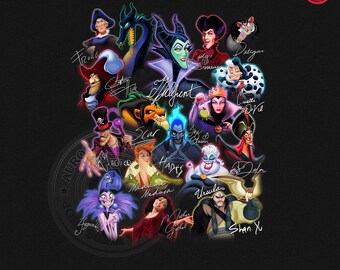 Villains Signature PNG: Maleficent Signature Png, Disneyworld Trip Matching Design, Mega Villain Character Bundle (Digital Download)