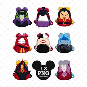 Schurkenrugzakkostuum, png-bundel, malafide Cruella Hades Ursula Gaston png-bundel, bronnen Disneyschurken, schurkafbeeldingen