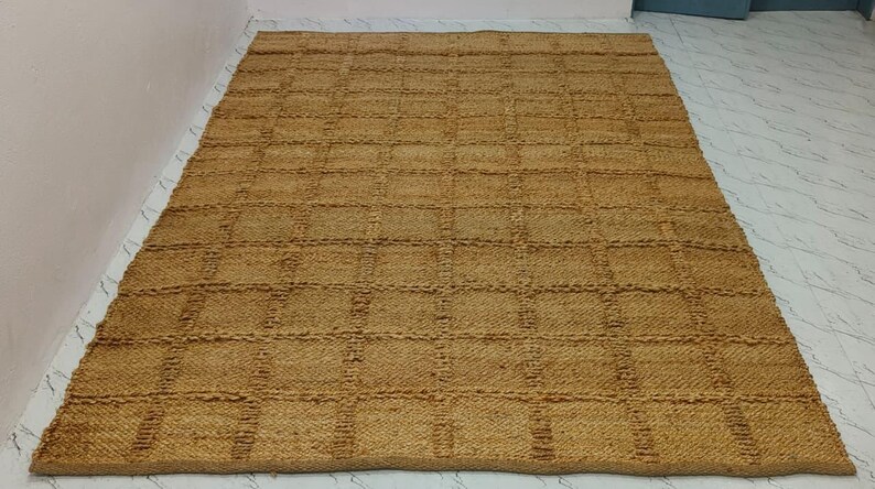 Corner shot of the rug showing weave density and handcrafted finish.