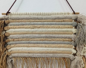 Handgjord boho väggbonad, modern geometrisk vävd gobeläng, fiberkonstdekor, rustik makraméväggbonad, vardagsrumssovrum